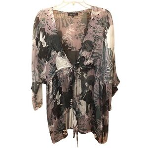 Karen Kane/ BEACH/,Woman’s Vintage/Silk Floral Kimono / size L